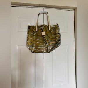 Dooney & Bourke Gold Zebra-Print Clear Tote